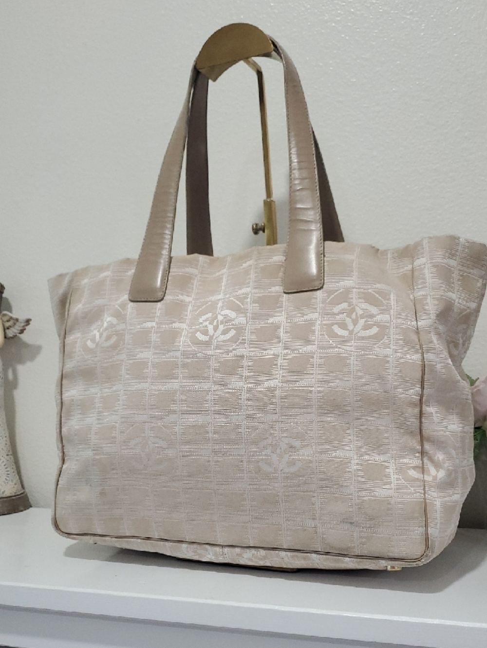 🇮🇹VINTAGE Chanel Travel Ligne Beige Large Tote - Picture 3 of 16